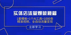 实体店流量爆破秘籍：1套模板+1个AI工具=1000条精准视频，全自动流量变现-梦想波浪