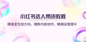 小红书达人带货教程：精准定位找方向，爆款内容创作，精细运营提升-梦想波浪