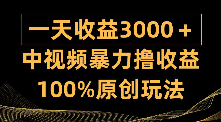 (9696期)中视频暴力撸收益，日入3000＋，100%原创玩法，小白轻松上手多种变现方式-梦想波浪
