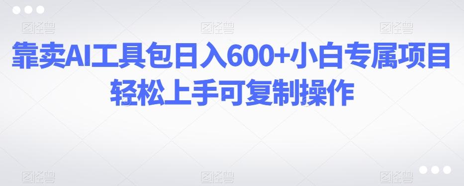 靠卖AI工具包日入600+小白专属项目轻松上手可复制操作-梦想波浪