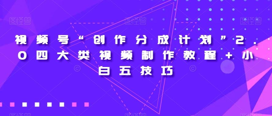 视频号“创作分成计划”2.0四大类视频制作教程+小白五技巧【揭秘】-梦想波浪