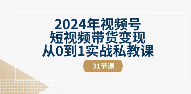 2024年视频号短视频带货变现从0到1实战私教课(30节视频课)-梦想波浪
