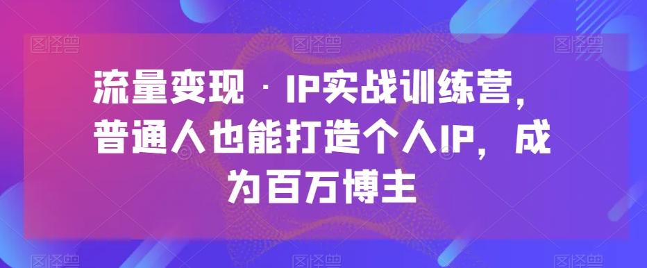 流量变现·IP实战训练营，普通人也能打造个人IP，成为百万博主-梦想波浪