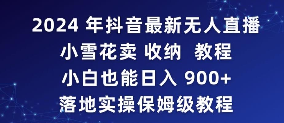 2024年抖音最新无人直播小雪花卖收纳教程,小白也能日入900+落地实操保姆级教程【揭秘】-梦想波浪