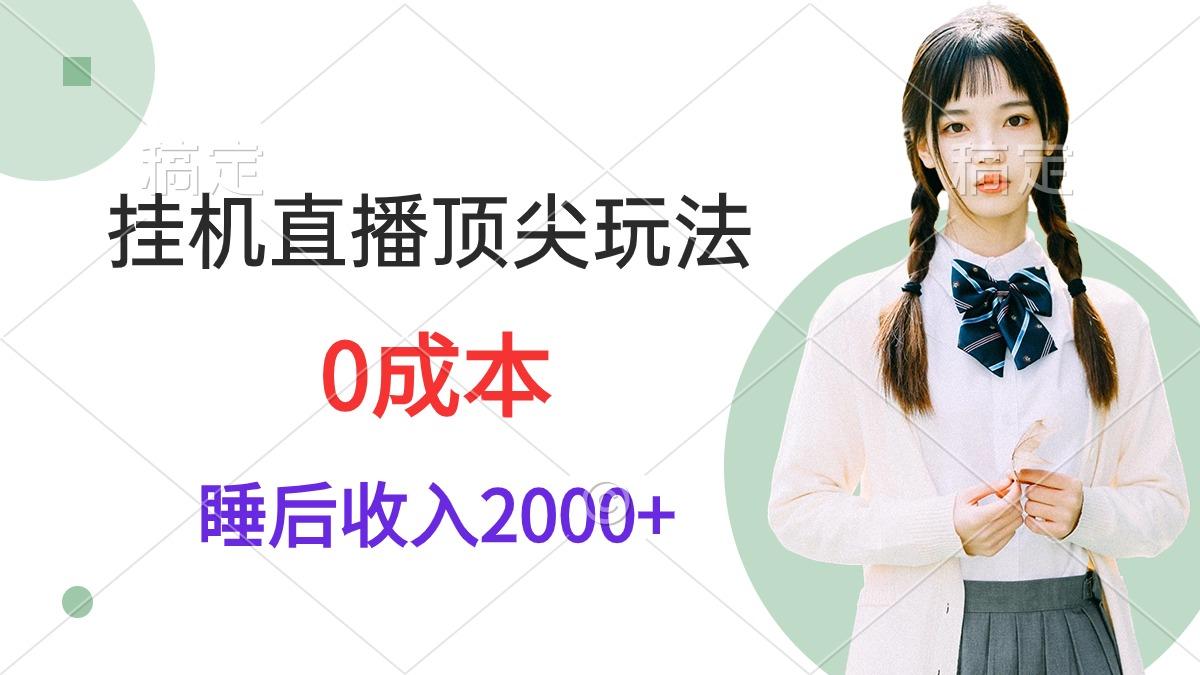 (9715期)挂机直播顶尖玩法，睡后日收入2000+、0成本，视频教学-梦想波浪