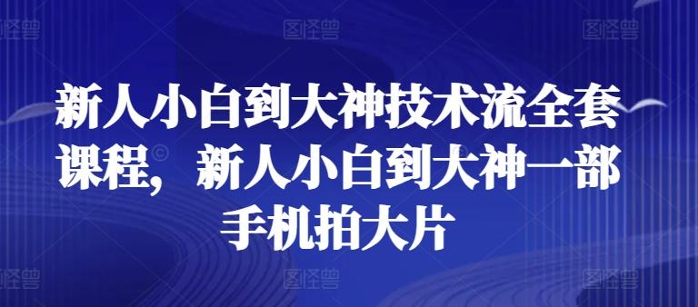 新人小白到大神技术流全套课程，新人小白到大神一部手机拍大片-梦想波浪