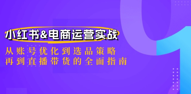 小红书&电商运营实战：从账号优化到选品策略，再到直播带货的全面指南-梦想波浪