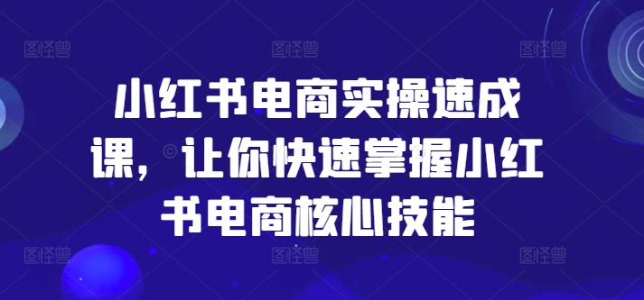 小红书电商实操速成课，让你快速掌握小红书电商核心技能-梦想波浪