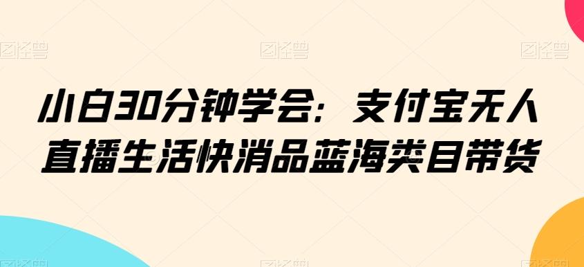 小白30分钟学会：支付宝无人直播生活快消品蓝海类目带货【揭秘】-梦想波浪