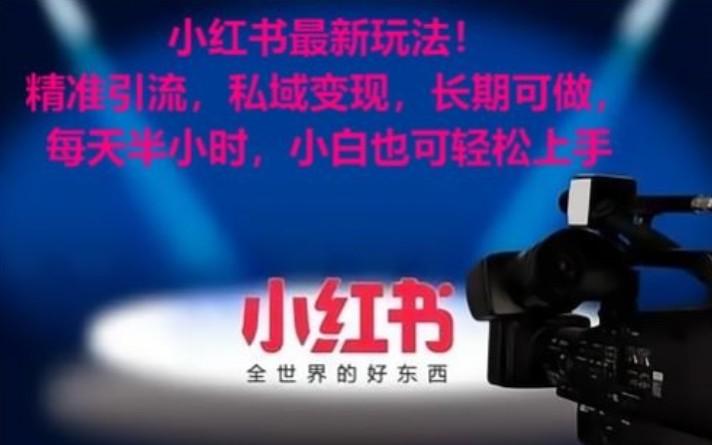 小红书最新玩法！精准引流，私域变现，长期可做，每天半小时，小白也可轻松上手-梦想波浪