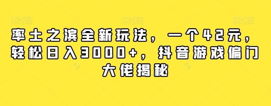 率土之滨全新玩法，一个42元，轻松日入3000+，抖音游戏偏门大佬揭秘-梦想波浪