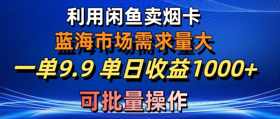 利用咸鱼卖烟卡，蓝海市场需求量大，一单9.9单日收益1000+，可批量操作-梦想波浪