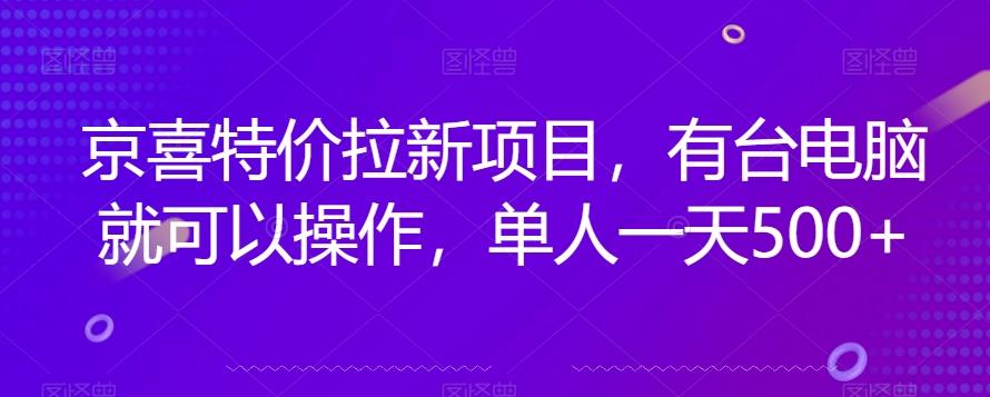 京喜特价拉新新玩法，有台电脑就可以操作，单人一天500+【揭秘】-梦想波浪