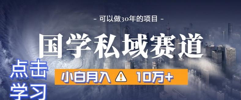 暴力国学私域赛道，小白月入10万+，引流+转化完整流程【揭秘】-梦想波浪