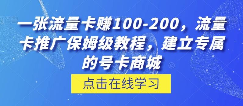 一张流量卡赚100-200，流量卡推广保姆级教程，建立专属的号卡商城-梦想波浪