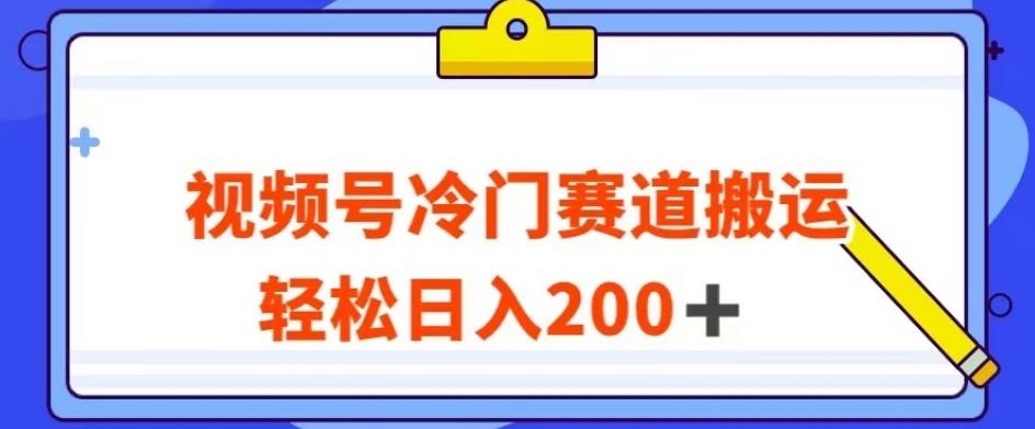 视频号最新冷门赛道搬运玩法，轻松日入200+【揭秘】-梦想波浪