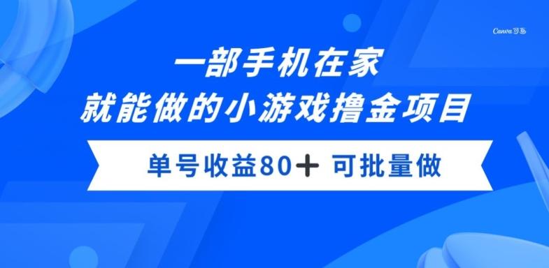 一部手机，在家就能做的小游戏撸金项目，单号收益80+-梦想波浪