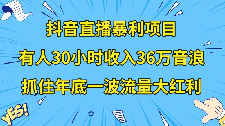 抖音直播暴利项目，有人30小时收入36万音浪，公司宣传片年会视频制作，抓住年底一波流量大红利【揭秘】-梦想波浪