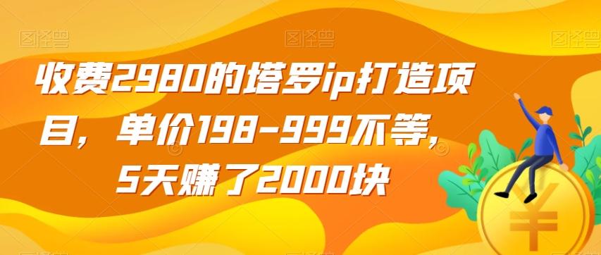 收费2980的塔罗ip打造项目，单价198-999不等，5天赚了2000块【揭秘】-梦想波浪