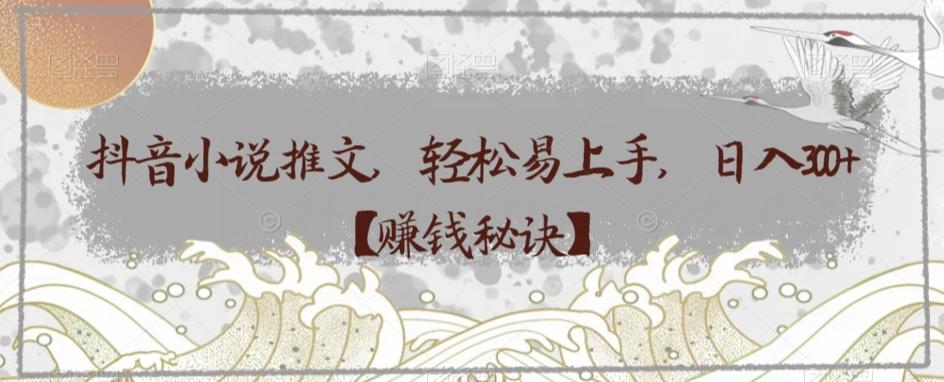 抖音小说推文，轻松易上手，日入300+【赚钱秘诀】-梦想波浪