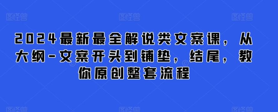 2024最新最全解说类文案课，从大纲-文案开头到铺垫，结尾，教你原创整套流程-梦想波浪