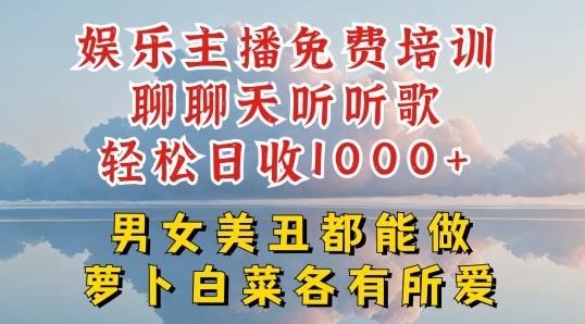 娱乐主播免费培训聊聊天听听歌轻松日收1K+，男女美丑都能做萝卜白菜各有所爱【揭秘】-梦想波浪