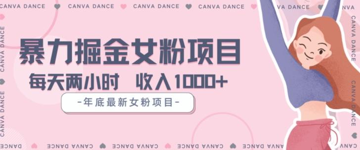 年底暴力女粉掘金项目5天变现1.5W+【揭秘】-梦想波浪