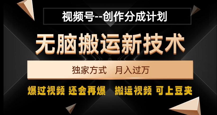 视频号无脑搬运新技术,破原创壕流量,独家方式,爆过视频,还会再爆【揭秘】-梦想波浪
