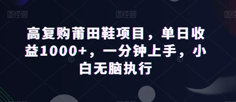 高复购莆田鞋项目，单日收益1000+，一分钟上手，小白无脑执行-梦想波浪