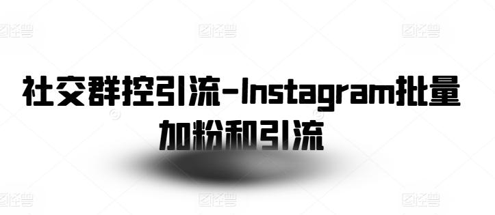 社交群控引流-Instagram批量加粉和引流-梦想波浪