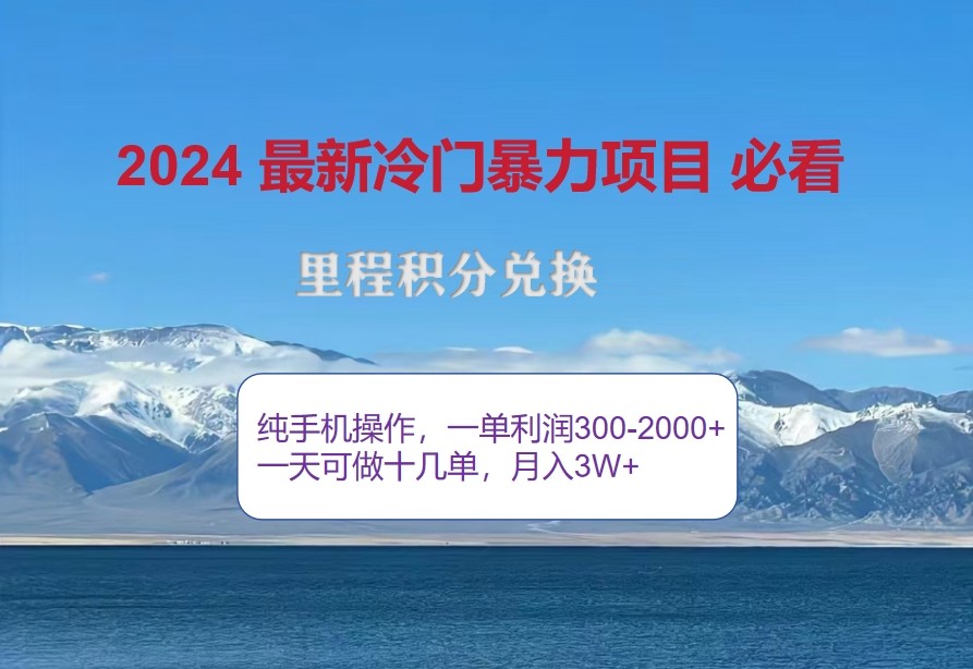 2024惊爆冷门暴利，里程积分最新玩法，高爆发期，一单300+—2000+-梦想波浪