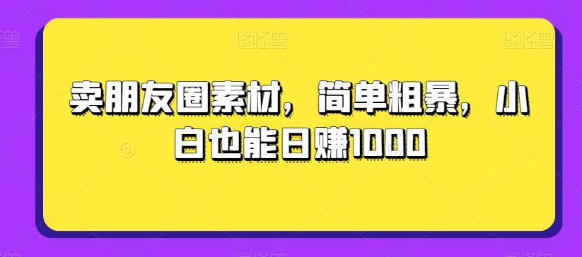 卖朋友圈素材，简单粗暴，小白也能日赚1000-梦想波浪