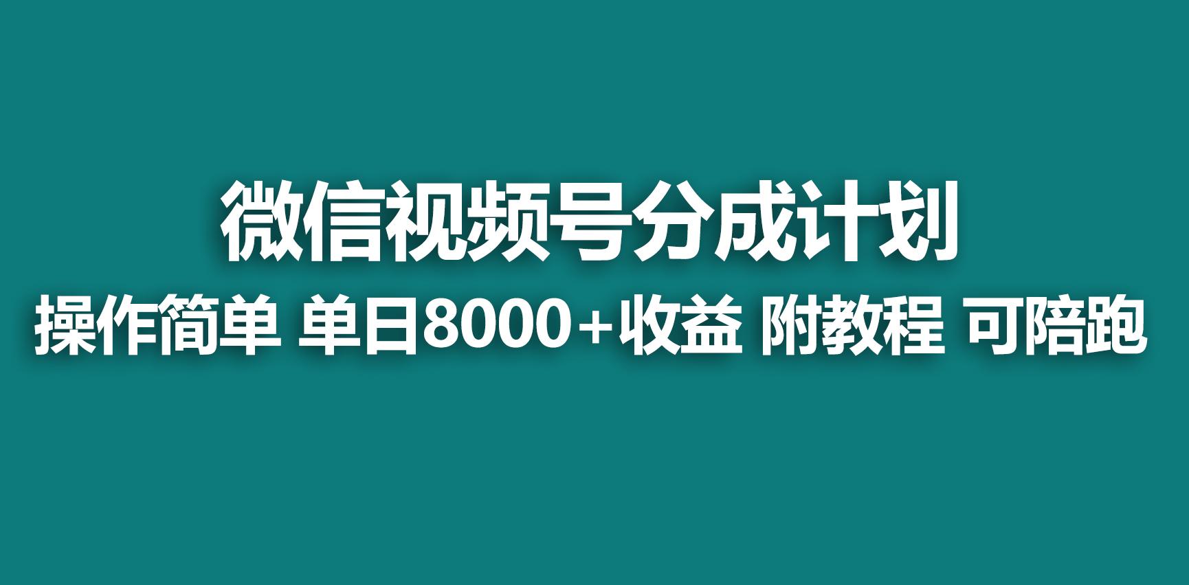 【蓝海项目】视频号分成计划，快速开通收益，单天爆单8000+，送玩法教程-梦想波浪