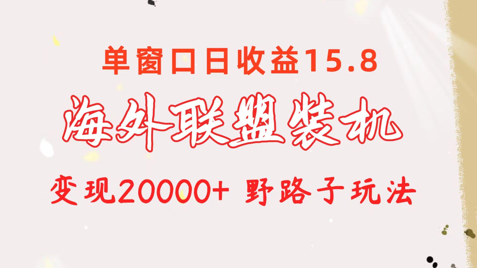 海外联盟装机 单窗口日收益15.8  变现20000+ 野路子玩法-梦想波浪