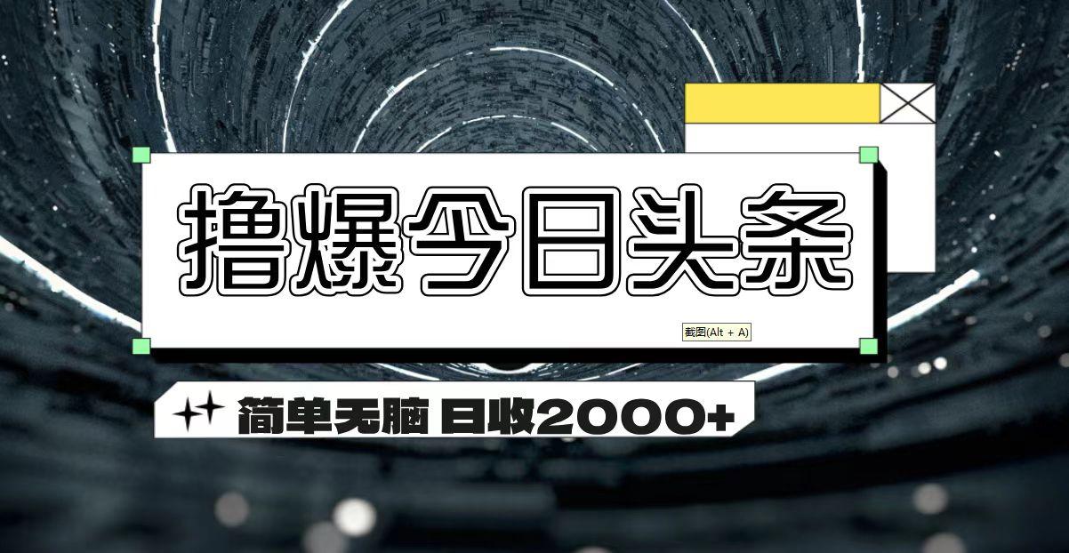 撸爆今日头条 简单无脑操作 日收2000+-梦想波浪