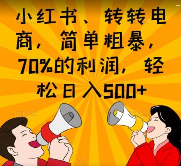小红书、转转电商,简单粗暴,70%的利润,轻松日入500+-梦想波浪