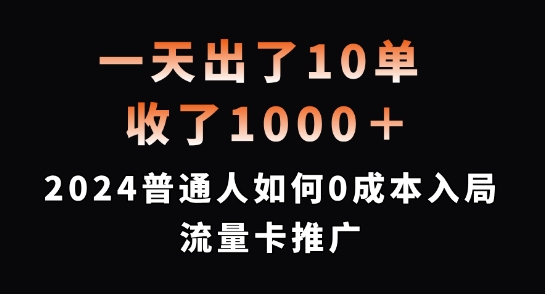 一天出了10单，收了1000+，2024普通人如何0成本入局流量卡推广【揭秘】-梦想波浪