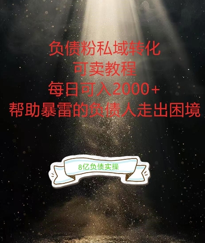 负债粉掘金计划，帮助负债者解决问题，债务规划，债务重组，最好的变现方式【揭秘】-梦想波浪