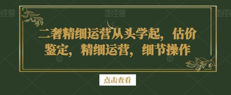 二奢精细运营从头学起，估价鉴定，精细运营，细节操作-梦想波浪