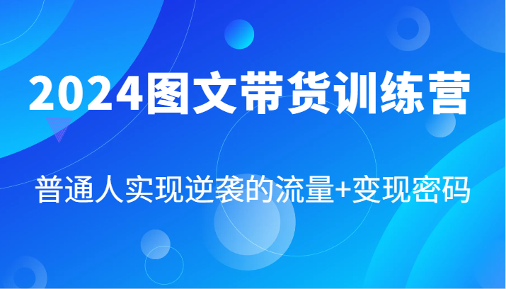 2024图文带货训练营，普通人实现逆袭的流量+变现密码(87节课)-梦想波浪