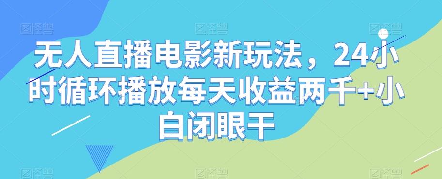 无人直播电影新玩法，24小时循环播放每天收益两千+小白闭眼干【揭秘】-梦想波浪