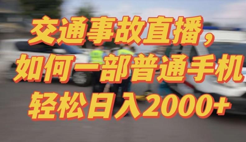 2024最新玩法半无人交通事故直播,实战式教学,轻松日入2000+,人人都可做【揭秘】-梦想波浪