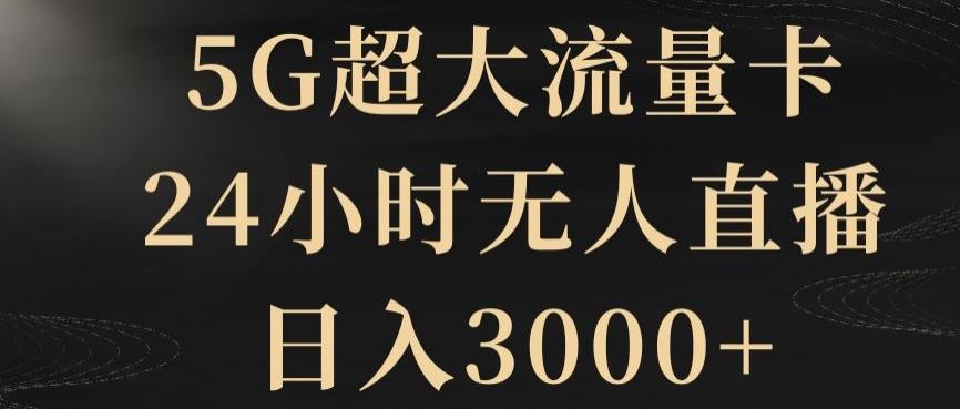 5G超大流量卡，24小时无人直播，日入3000+【揭秘】-梦想波浪