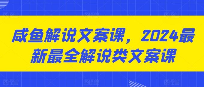 咸鱼解说文案课，2024最新最全解说类文案课-梦想波浪