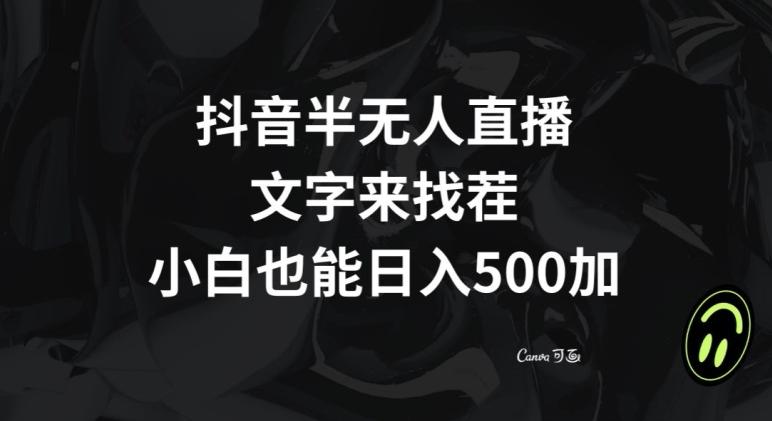 抖音半无人直播，文字来找茬小游戏，每天收益500+【揭秘】-梦想波浪