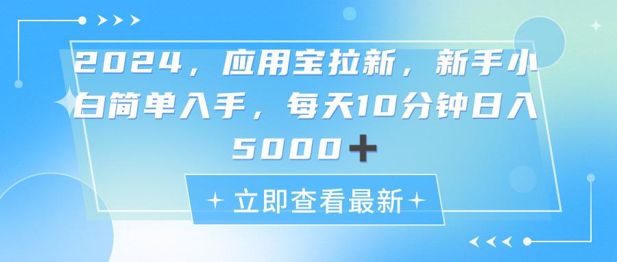 2024应用宝拉新，真正的蓝海项目，每天动动手指，日入5000+-梦想波浪