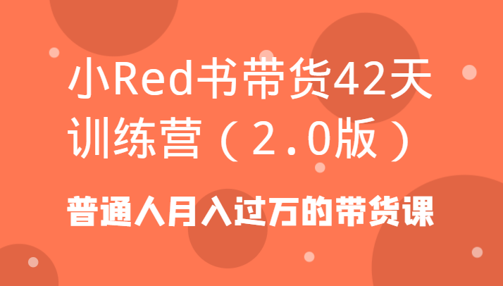 小Red书带货42天训练营(2.0版)普通人月入过万的带货课-梦想波浪