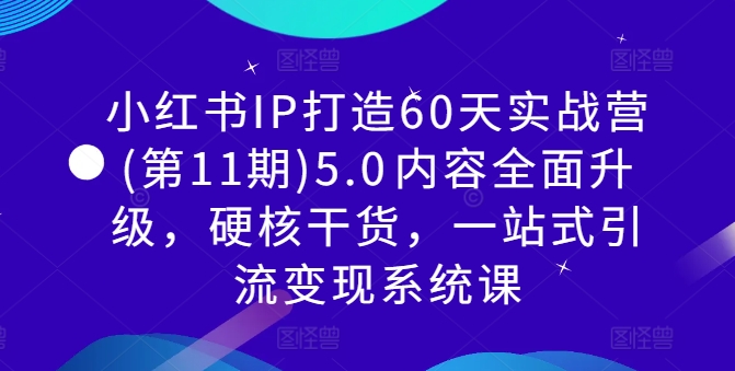 小红书IP打造60天实战营(第11期)5.0内容全面升级,硬核干货,一站式引流变现系统课-梦想波浪