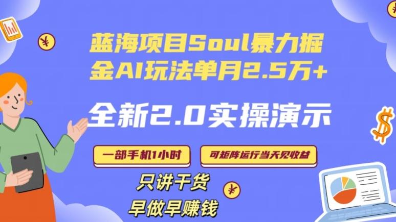 Soul怎么做到单月变现25000+全新2.0AI掘金玩法全程实操演示小白好上手【揭秘】-梦想波浪