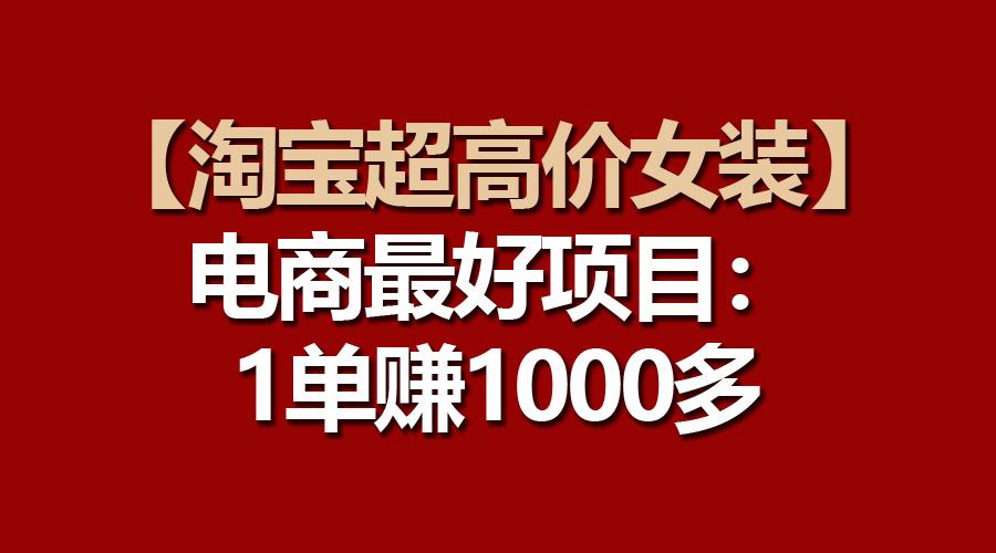 【淘宝超高价女装】电商最好项目:一单赚1000多-梦想波浪